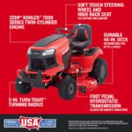 CRAFTSMAN T2400K | 46in 22HP TURN TIGHT Gas Riding Lawn Mower | KOHLER Twin-Cylinder 7000 Series Engine | Hydrostatic Transmission - Image 9